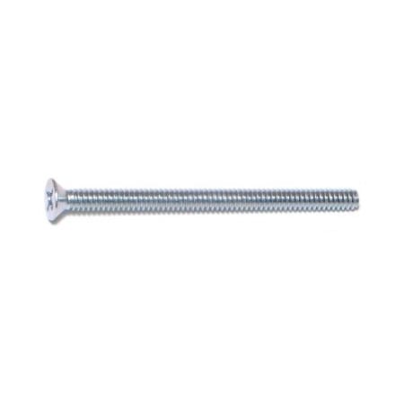 Midwest Fastener #6-32 x 2 in Phillips Flat Machine Screw, Zinc Plated Steel, 100 PK 07268